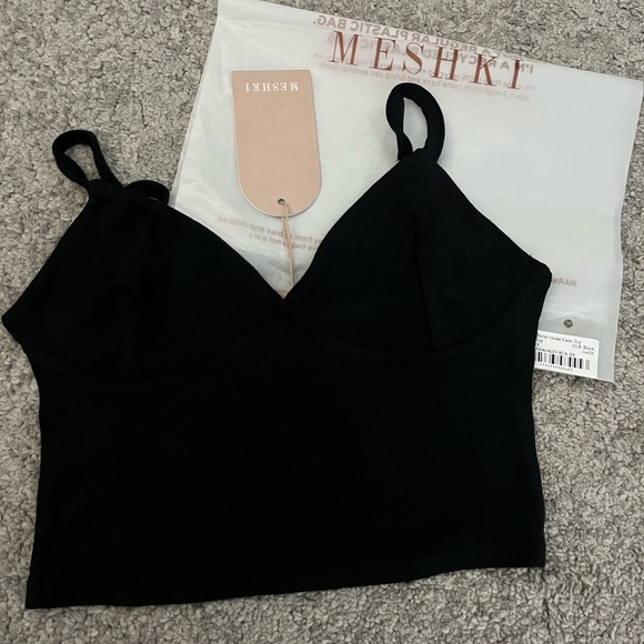 MESHKI black going out cami top - Picture 2 of 4